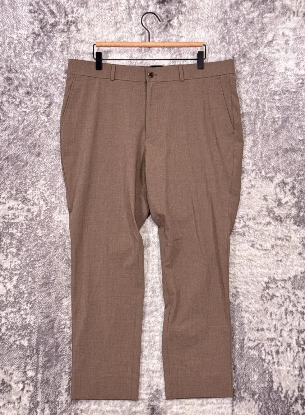 State & Liberty Athletic Fit Stretch Wool Suit Dress Pants 38 x 26 Mens Brown